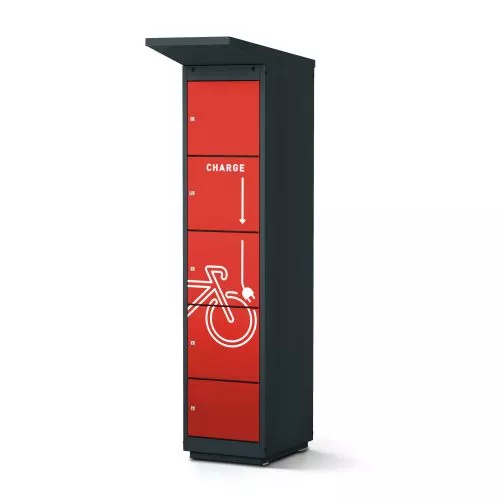 Spindschrank Ladestation für E-Bikes 4 Fächer